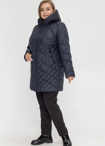 Темно-синя демісезонна жіноча демісезонна куртка великого розміру SK