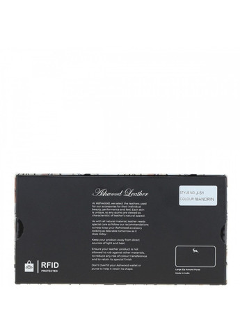 Жіночий шкіряний гаманець J51 мандарин із захистом RFID Ashwood (261853551)