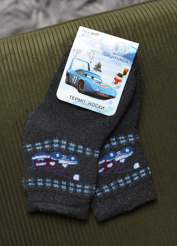 Шкарпетки дитячі махрові для хлопчика темно-сірого кольору Let's Shop (269387457)
