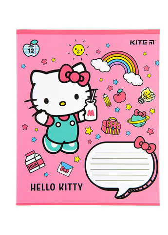 Зошит у косу лінію 12 аркушів Hello Kitty колір різнокольоровий ЦБ-00197344 Kite (259961155)