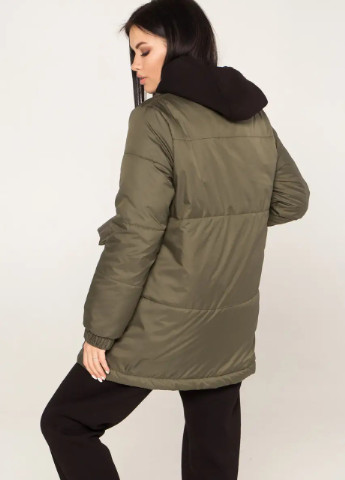 Оливковая (хаки) демисезонная женская демисезонная куртка молодежная SK