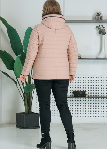 Світло-рожева демісезонна весняна жіноча куртка великого розміру SK