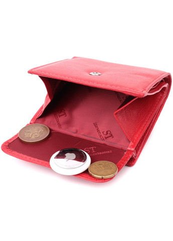 Яскравий невеликий жіночий гаманець з монетницею з натуральної шкіри 22543 Червоний st leather (277980412)
