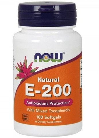 Vitamin E-200 with Mixed Tocopherols 100 Softgels Now Foods (257342442)