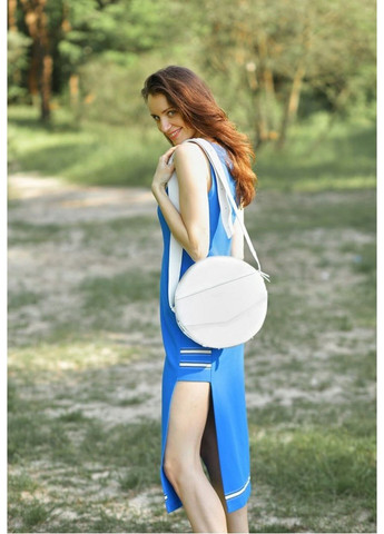 Женская кожаная круглая сумка-рюкзак Maxi белая - BN-BAG-30-LIGHT BlankNote (278050540)