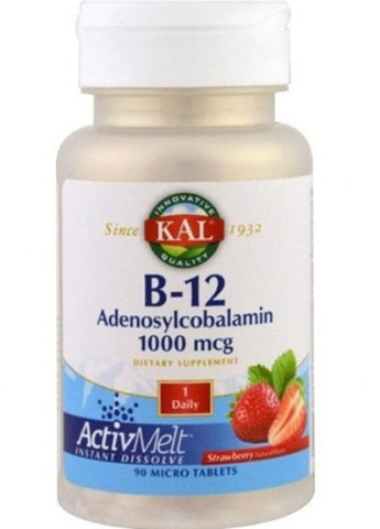 B-12 Adenosylcobalamin 1000 mcg 90 Micro Tablets Strawberry Flavor KAL (256723205)