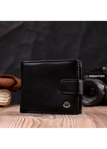 Класичне портмоне для чоловіків із блоком для карток з натуральної шкіри 19473 Чорне st leather (278001128)