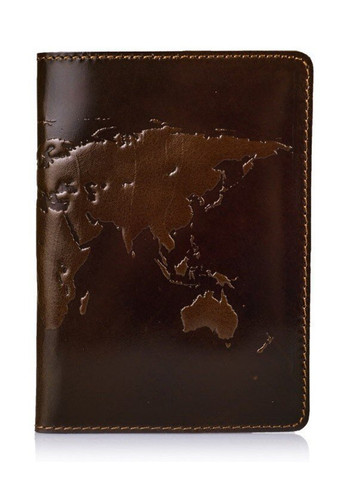 Кожаная обложка на паспорт HiArt PC-01 World Map оливковая Оливковый Hi Art (268371314)