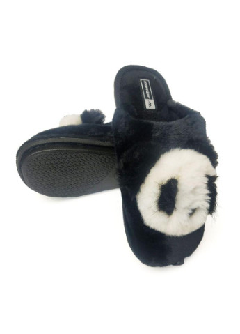 Черные домашние тапочки женские панда черный 0401 Jomix