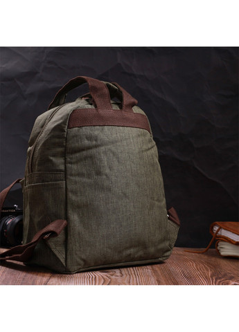 Практичний чоловічий рюкзак з текстилю 22242 Оливковий Vintage (267925337)