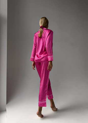 Рожева всесезон піжамка з лого vsecret з брендовим коробом рубашка + брюки Vakko