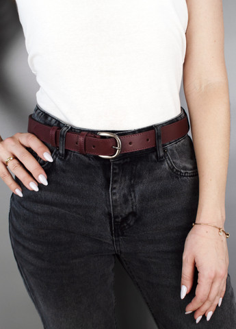 Ремень женский кожаный PS-3084 (125 см) бордовый под джинсы Puos (262378640)