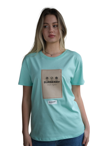 Светло-зеленая летняя футболка женская Burberry