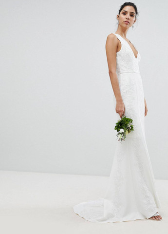 Весільна мереживна сукня максі Chi Chi London (273256019)