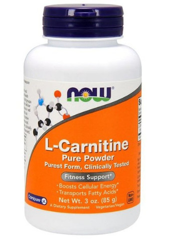 L-Carnitine, Pure Powder, 3 oz 85 g /89 servings/ NF0217 Now Foods (256721665)