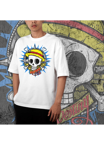 Біла футболка з принтом ван піс - mugivara 2 No Brand