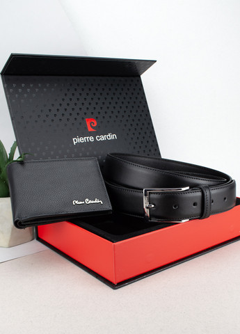 Подарунковий набір чоловічий ZD-101 (портмоне та ремінь) чорний Pierre Cardin (272593080)