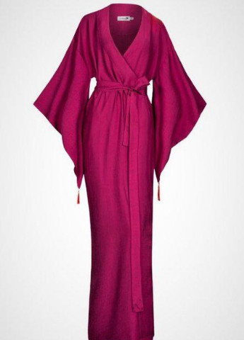 Халат-кимоно длинный на запах в японском стиле с поясом M Фуксия Пион Garna (256900513)