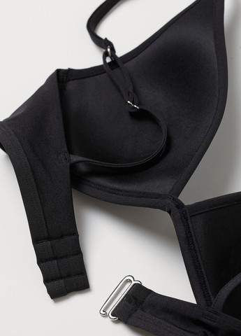 Купальный лиф H&M цветочный чёрный пляжный полиамид