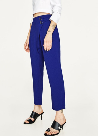 Синие демисезонные брюки Zara