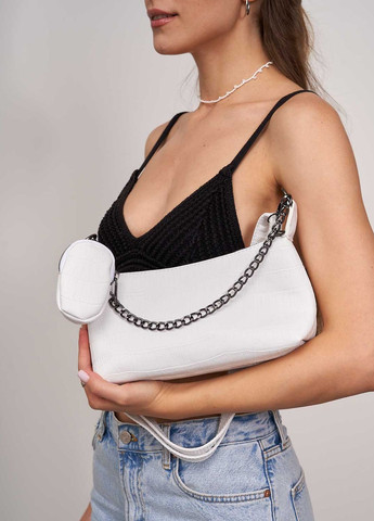 Сумка женская кросс боди экокожа крокодил (wel-64820) Белая WeLassie (260480682)