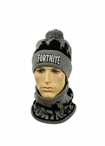 Детский зимний комплект шапка с помпоном + снуд Фортнайт / Fortnite No Brand дитячій комплект шапка + снуд (277167360)