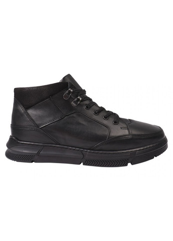 Черные ботинки мужские из натуральной кожы,высокие,черные,украина Vadrus 278-21ZHC