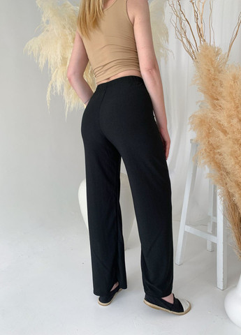 Черные кэжуал демисезонные классические, прямые, палаццо брюки Jolie