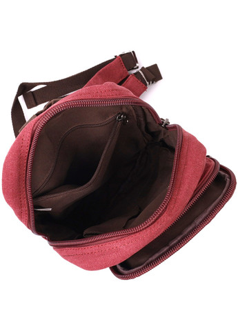 Надежная сумка-рюкзак с двумя отделениями из плотного текстиля 22164 Бордовый Vintage (267925314)
