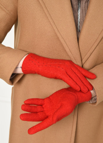 Перчатки женские текстильные красного цвета Let's Shop (256699593)