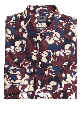 Сорочка демісезон,бордовий-бежевий, H&M (257523838)