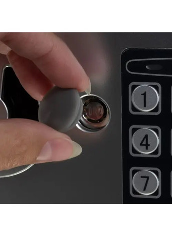 Меблевий металевий сейф з ключами кодом електронним замком для дому офісу 20х31х20 см (475482-Prob) Чорний Unbranded (268024579)