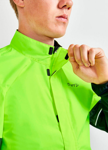 Зелена демісезонна чоловіча велокуртка Craft Core Endurance Hydro Jacket