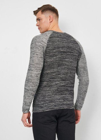 Черный джемпер,чорний-сірий, Solid