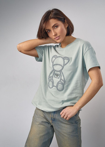 Хаки (оливковая) всесезон трикотажная футболка No Brand