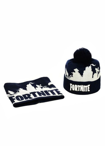 Дитячій зимовий комплект шапка з помпоном + снуд Фортнайт / Fortnite No Brand дитячій комплект шапка + снуд (277167383)