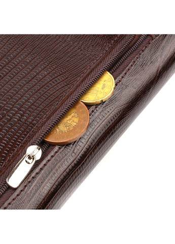 Удобное вертикальное мужское портмоне из натуральной фактурной кожи с тиснением 21839 Коричневое Canpellini (259874028)