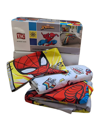 Комплект постельного белья ранфорс, простынь на резинке, для ребенка, подростка Tac spiderman power (271985304)