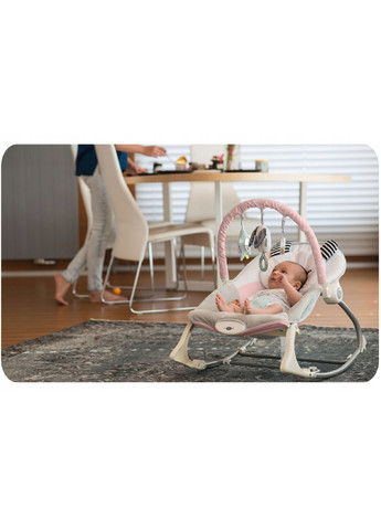 Детское кресло качалка качеля шезлонгмногофункциональное для детей малышей с вибрацией 62х48 см (475198-Prob) Розовое Unbranded (263056525)