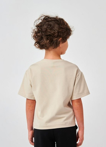 Бежева дитяча футболка| 95% бавовна | демісезон 92, 98, 104, 110, 116 | малюнок skater бежевий Smil