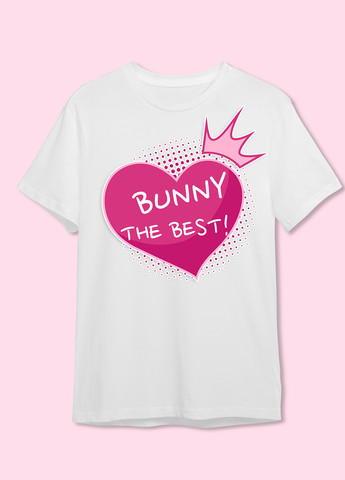 Белая футболка белая "bunny the best in pink" Lady Bunny