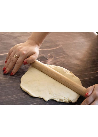 Скалка тачівка качалка дерев'яна рівна для пельменів 39 см Ø 2.5 см Woodly (261244999)