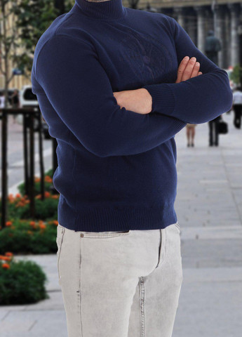 Синій светри чоловічий светр із вишивкою (110552)19084-971 Lemanta