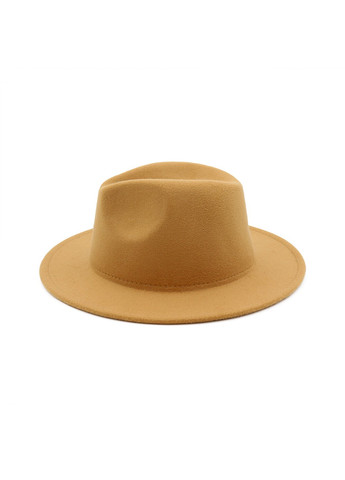 Шляпа унисекс Федора с устойчивыми полями бежевая (кэмэл) No Brand (277161492)