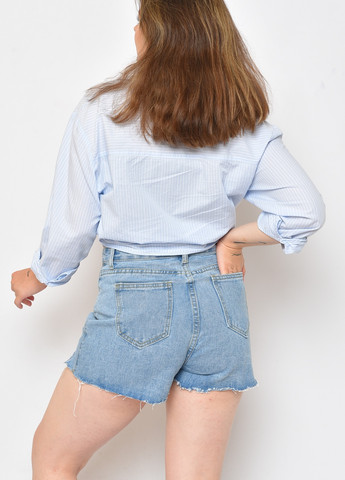 Шорти жіночі джинсові блакитного кольору Let's Shop (259873752)