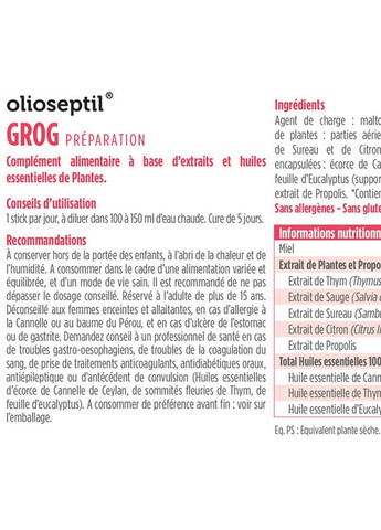 PRÉPARATION POUR GROG 5 stick Olioseptil (258498845)