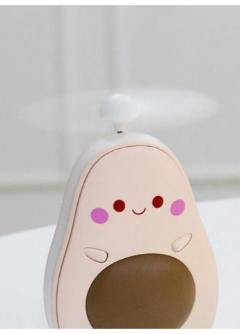 Портативний вентилятор "Авокадо" із LED підсвіткою і дзеркалом дитячий пластик - Рожево-коричневий China (257736074)