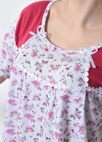 Нічна сорочка жіноча вишневого кольору Let's Shop (273901269)