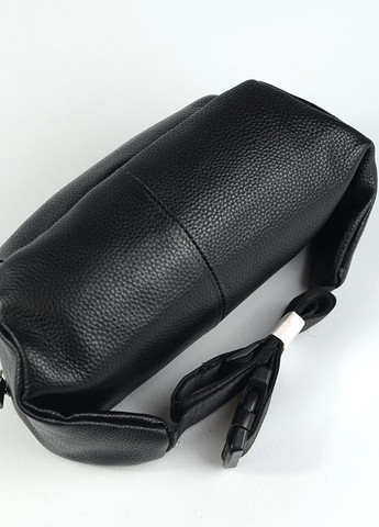 Нагрудная поясная кожаная сумка бананка через плечо, молодежная черная сумочка из натуральной кожи No Brand (266914612)