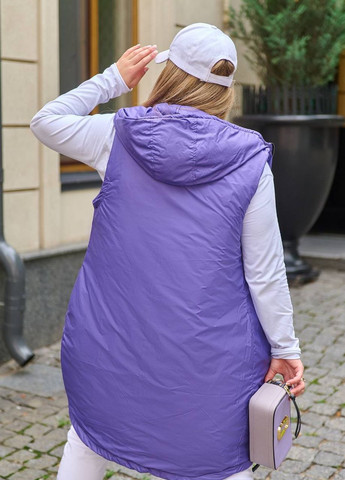 Жіночий жилет двосторонній колір фіолет-синій р.50/52 440654 New Trend (263134093)